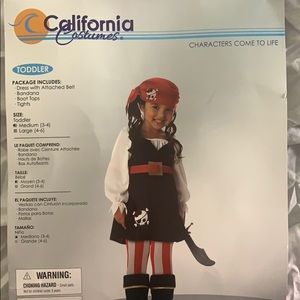 Pirate costume - Girl toddler. Size 3-4